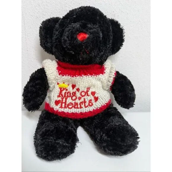 Dan Dee Black Bear Plush Stuffed Red Nose 