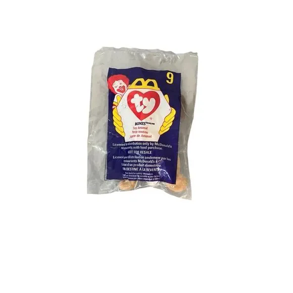 McDonald’s Vintage 1998 Happy Meal Toy #9 Bones the Dog TY Beanie‎ Baby Sealed