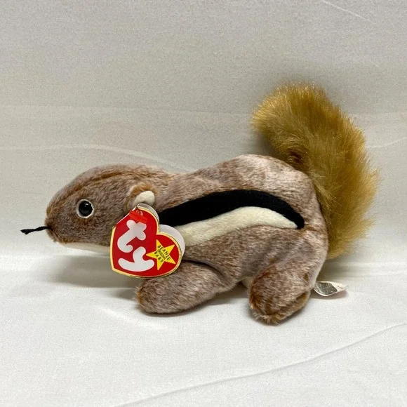 Vintage‎ Ty Beanie Babies Chipper Baby Chipmunk 1999 Retired Plush Rare See Tags