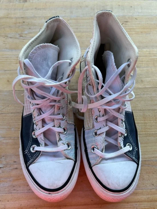 Converse High Top Picnic Patchwork Lifted Youth‎ Sneaker Shoes Size 6