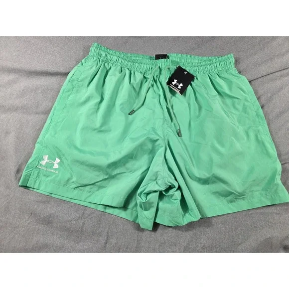 NWT Under Armour UA Loose Fit Woven Volley Shorts Full Mesh Lined Neon Green 2XL
