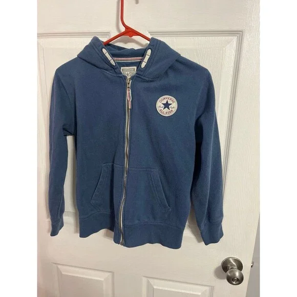 Converse All Star Full Zip Hoodie Blue Size M (10-12)