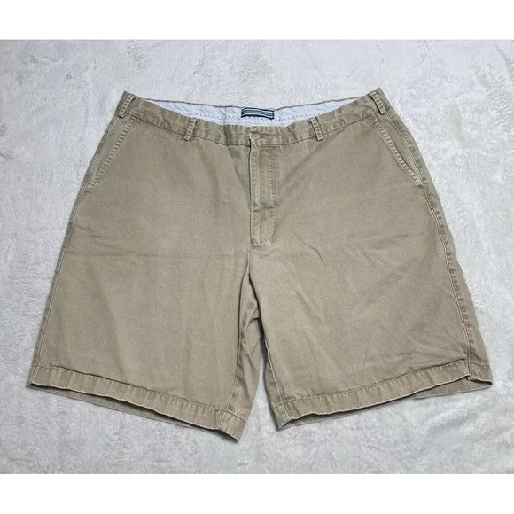 Peter Millar Golf Shorts Mens Size 40 Beige Tan Flat Front Pima Cotton Chino