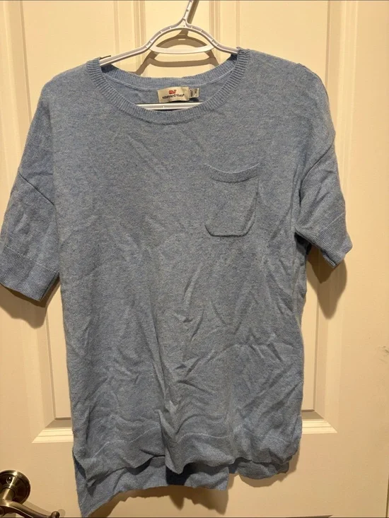 Vineyard Vines Heather Light Blue Short-Sleeve Knit Pocket Tee