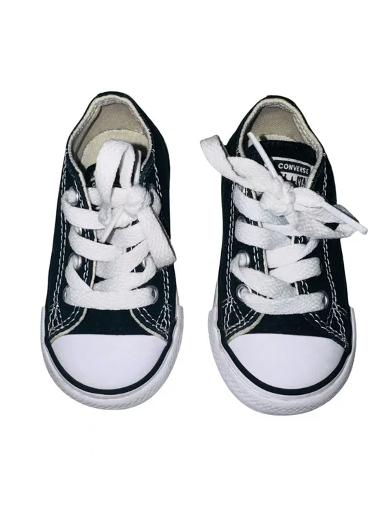 Converse Toddler Infant Black & White Low-Top Canvas Sneakers