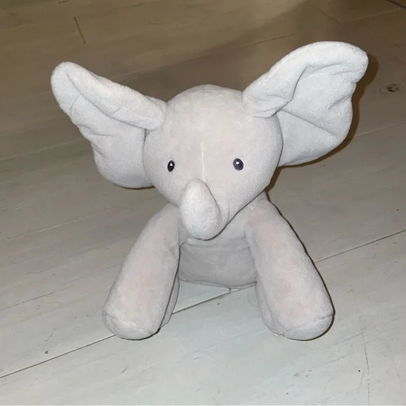 Gund Flappy Talking Singing Elephant Gray Plush Toy Plays Peek A Boo Flaps Ears