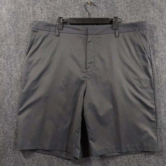 Ashworth Golf Shorts Mens 40 Gray Microfiber Chino Lightweight 10 Inseam Summer‎