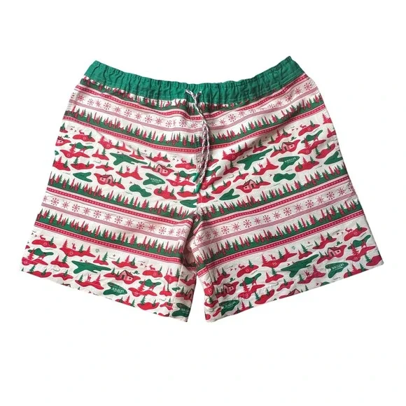 Magellan Shorts Mens‎ M Red Fish Gear Holiday Cabin Pine Tree Water Repellent