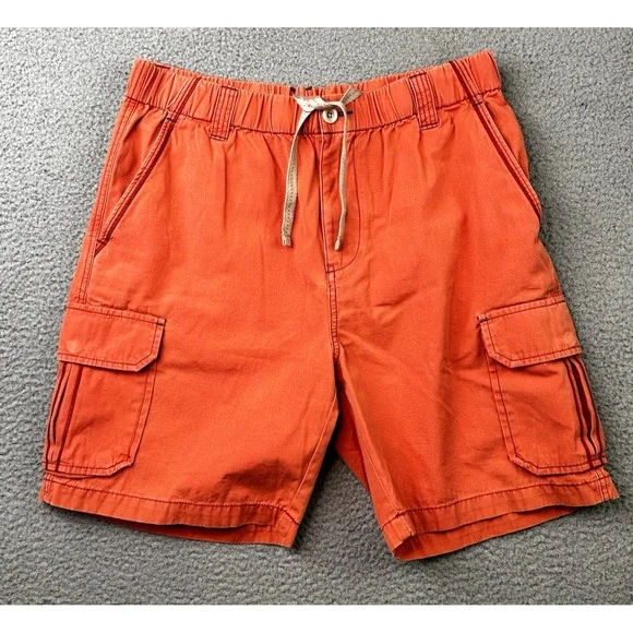 Tommy Bahama Cargo Shorts Mens Medium Coral Elastic Drawstring Relax