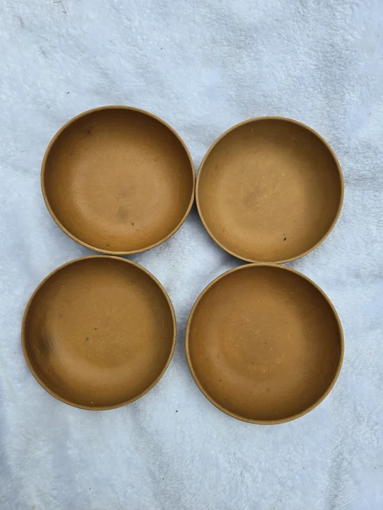 Vintage Ellinger's Agatized Wood Model 60 Bowls Set of 4 Mid Century Bowls