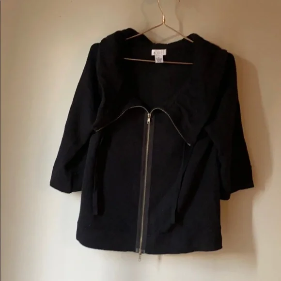 Black zipper cardigan