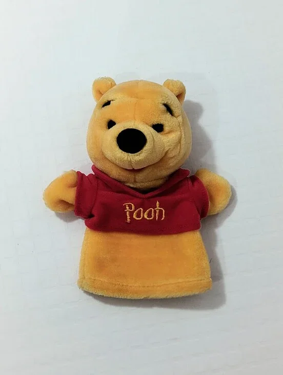 Disney Pooh Hand Puppet - Yellow Plush with Red Shirt