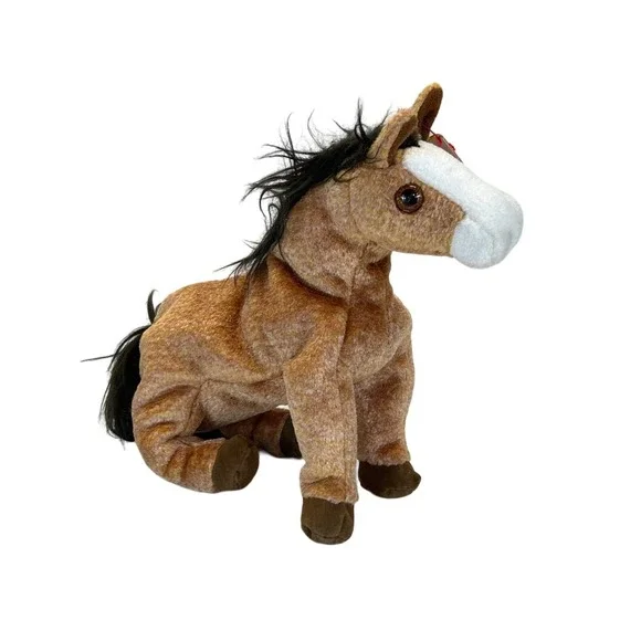 Ty Beanie Baby Horse Pony‎ Oats Plush Toy Brown Original Tag