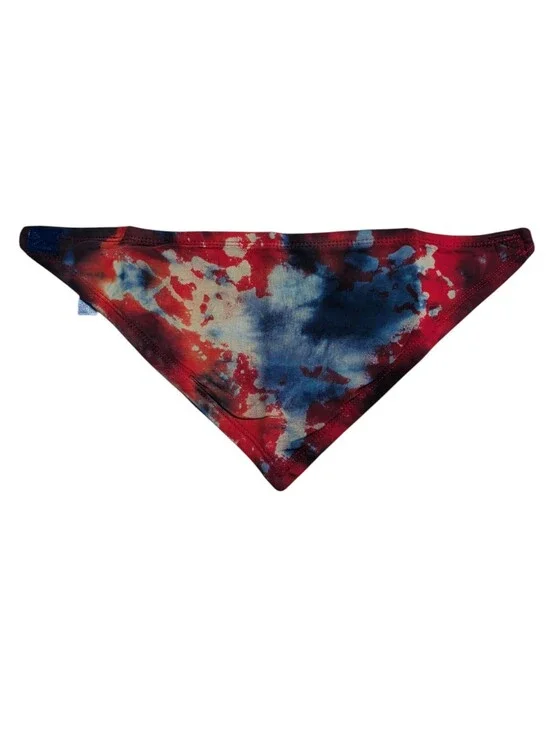 NWOT Tie-Dye Triangle Pet Bandana / Baby Bandaid Bib in Red White And Blue