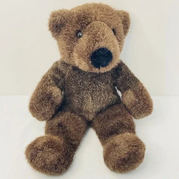 Vtg‎ Eden Toys Plush Dk Brown Bear Black Nose Stuffed Animal 15