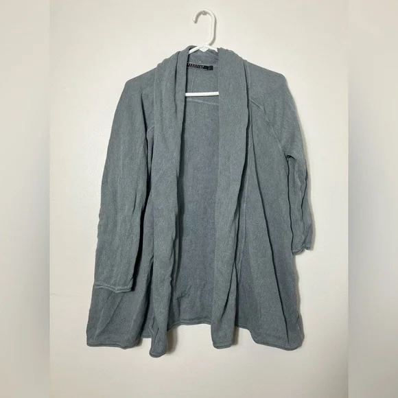 Peruvian‎ Connection Open Cardigan Women's L 100% Linen 3/4 Sleeves quiet luxury