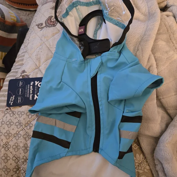 Blue‎ Dog Raincoat with Black Stripes