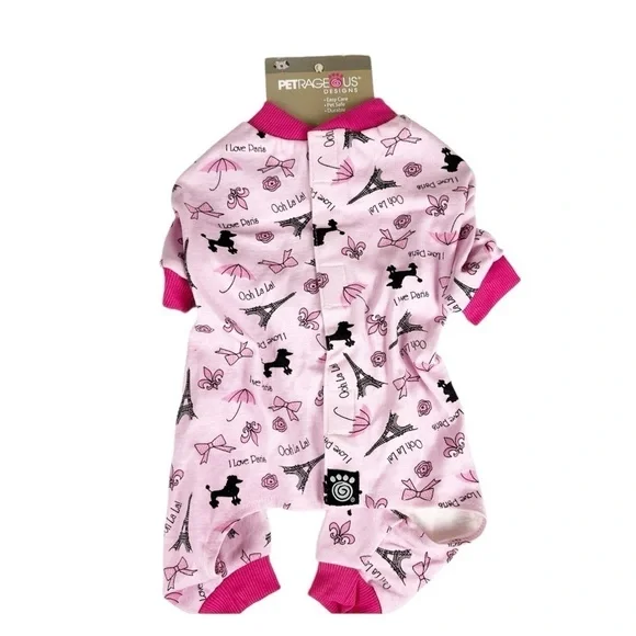Petrageous Pink Paris Eiffle Tower Poodle Dog Outfit - NWT