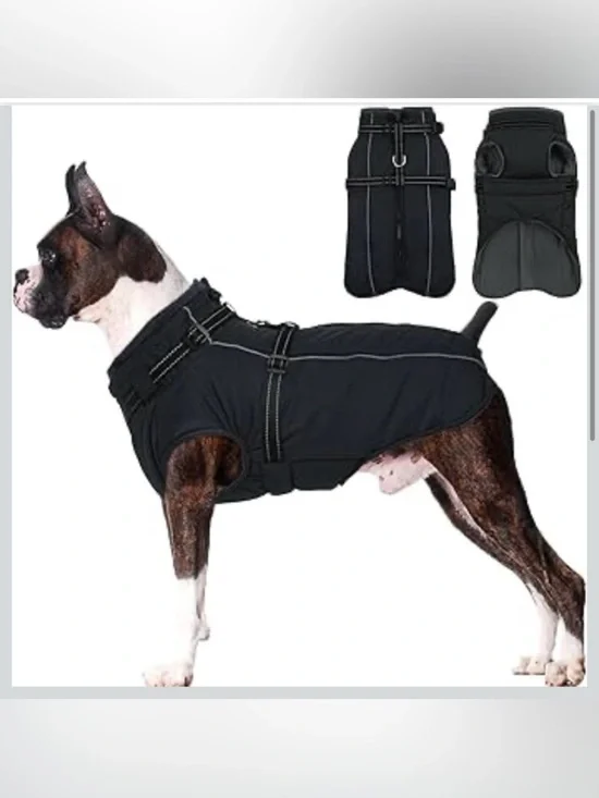 Lelepet Coat For Large Dogs Waterproof  W/Harness Built In Reflective XL 917-12