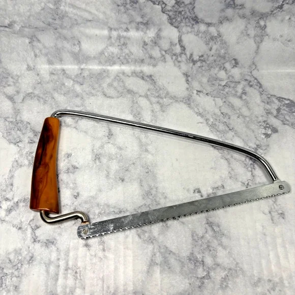 Vtg Retro MCM Bakelite Handle Frozen Food Poultry Meat Bone Kitchen Saw Knife