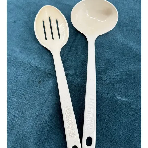 Vintage Ultratemp Robinson Knife Co USA Ladle Slotted Spoon Utensil Set