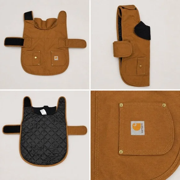 Carhartt Chore Dog Coat Brown Cotton Duck Canvas Quilted Pet Vest P000034000104