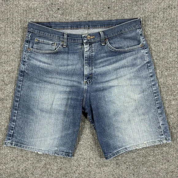 Wrangler Denim Shorts Mens 36 Blue Relaxed Fit Stretch Bermuda Casual Summer