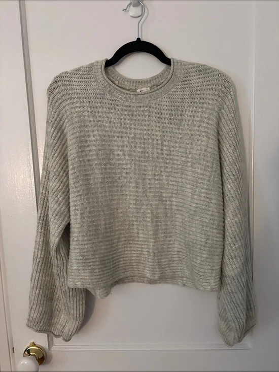 Garage Light Gray Crew Neck Knit Sweater
