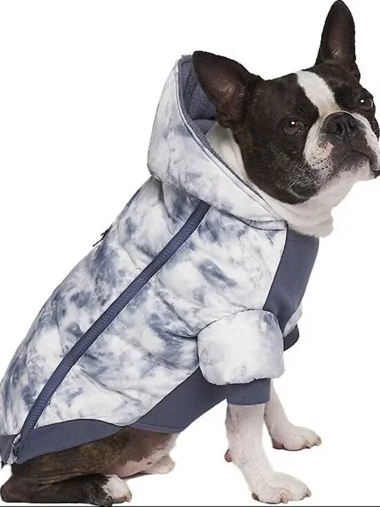 NWT Canada Pooch Prism Puffer Dog Jacket Grey Tie Dye Streetwear Gorpcore Sz 8