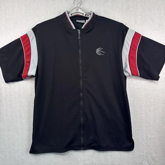 Athletic Works Men's Large Full Zip Warmup Shirt‎ Basketball Short Sleeve