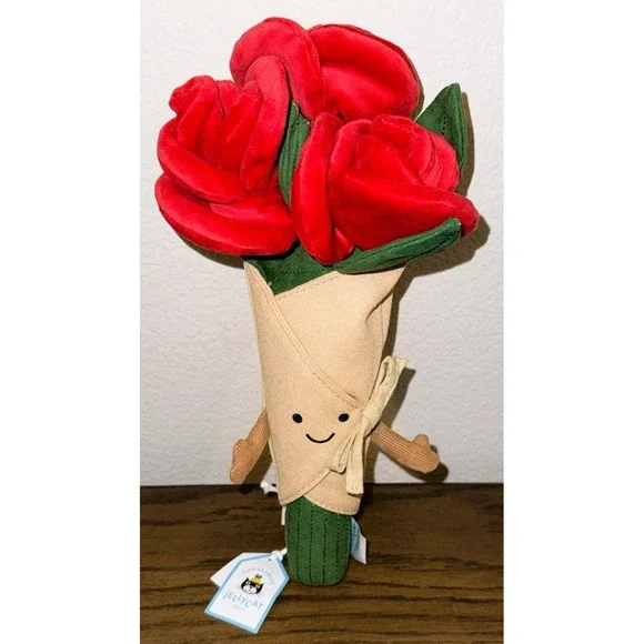 NWT JELLYCAT ROSE BOUQUET Plush Toy Valentine Limited Hard To Find