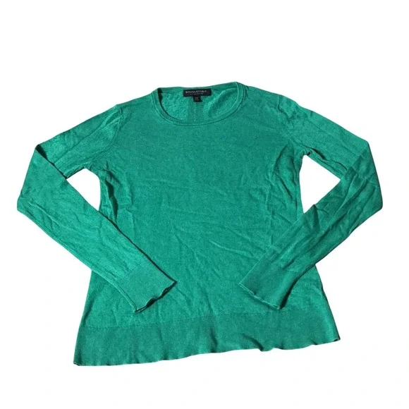 Banana Republic Preppy Silk‎ Cashmere Sweater Womens XS Green Minimalist