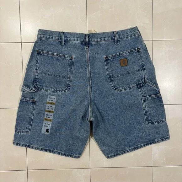 Vintage Carhartt B29 Jean Shorts Men's 38 NEW Baggy Denim Carpenter Jorts Y2K