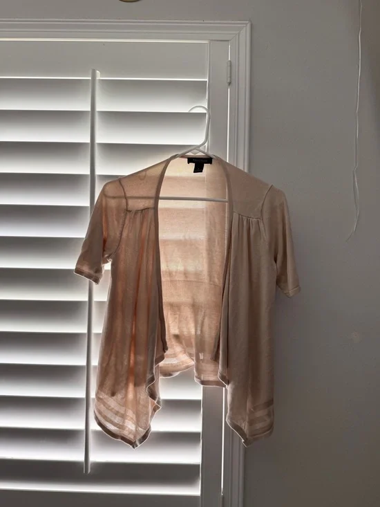 Short-Sleeve Open Cardigan