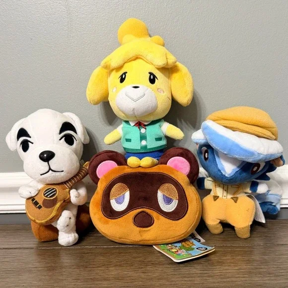 Animal‎ Crossing Plush Lot K.K. Slider Isabelle Kicks Tom Nook Nintendo