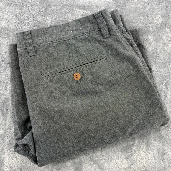 J.Crew‎ Rivington Mens 35 Grey Heathered Chambray Shorts Flat Front Preppy