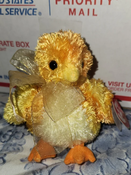 NWT CHICKIE Vintage Beanie Baby Chickadee, Yellow/Orange 2001