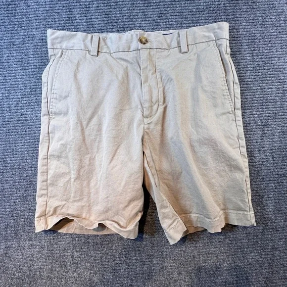 Vineyard Vines Mens 32‎ Khaki Tan Chino Shorts Flat Front 9 Inch Inseam Preppy