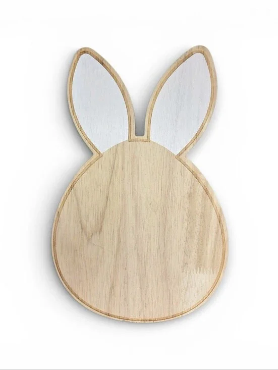 Wooden Easter Bunny Shaped Serving‎ Charcuterie Cutting Board Craft Decor