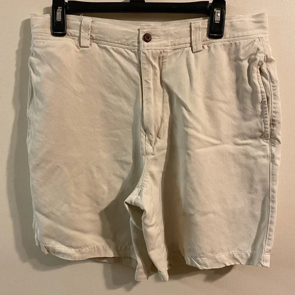 Men's Tommy Bahama Beige‎ Tan 100% Silk Flat Front Shorts 34