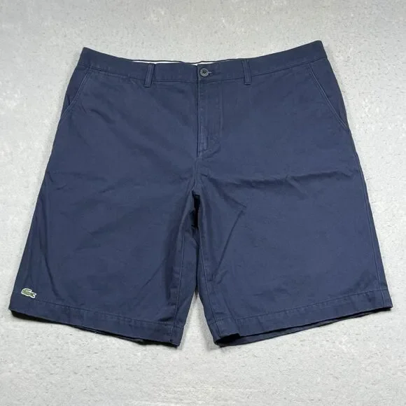 Lacoste Regular Fit Shorts Men’s Size 38 Navy Blue Cotton Stretch Casual Chino