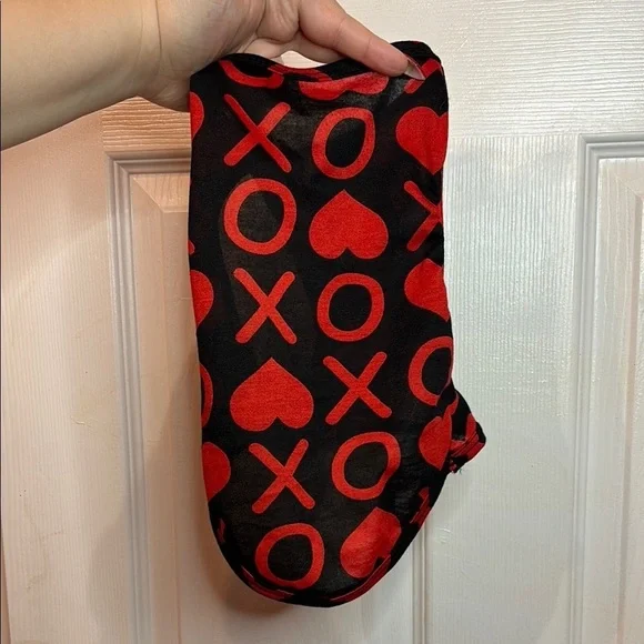 Black and Red XO Heart outfit for small dog
