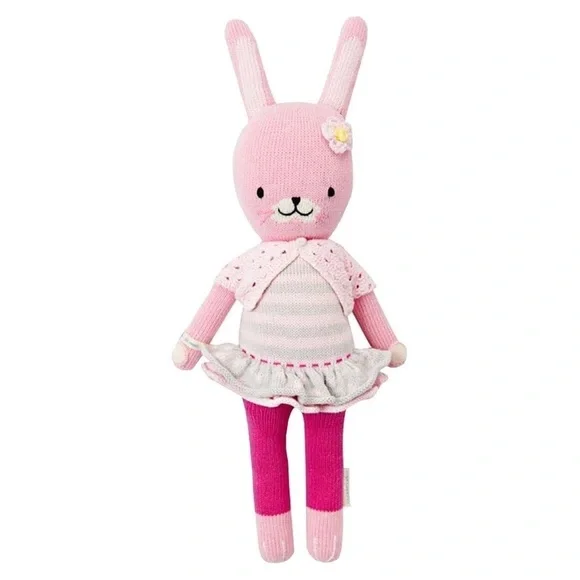 Cuddle + Kind Chloe the bunny knit cardigan 13” cardigan daisy stuffed animal