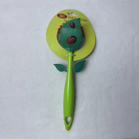 Boston Warehouse Ladybug Lane Kitchen Dish Brush 44380 Green Leaf 2011 Cute