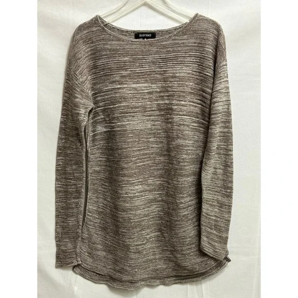 Ellen Tracy Womens Coco Ivory Space Dye Knit Sweater‎ Boat Neck Size Medium