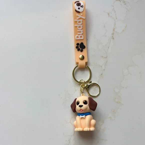 Buddy the Dog Keychain.   Use on kids backpacks, charm or keys