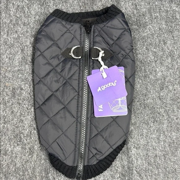 Gooby PET Quilted Fashion Vest in Black