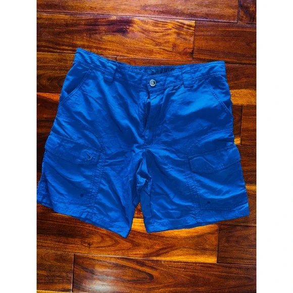 Reel‎ Legends Cargo Fishing Shorts Mens 36 Blue Excellent Nylon Quick Dry Marlin