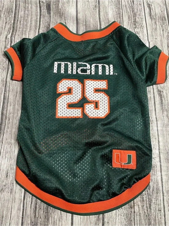 Medium official University of Miami Hurricanes Pet Jersey Excellent Condition