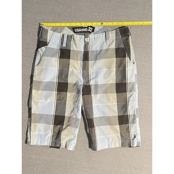 Billabong Men's Plaid Shorts Size‎ 32 Surf Skate Casual Gray Blue Check Shorts